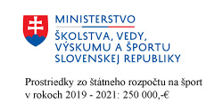 Prostriedky zo štátneho rozpočtu na šport v rokoch 2019 - 2021: 200 000,-€